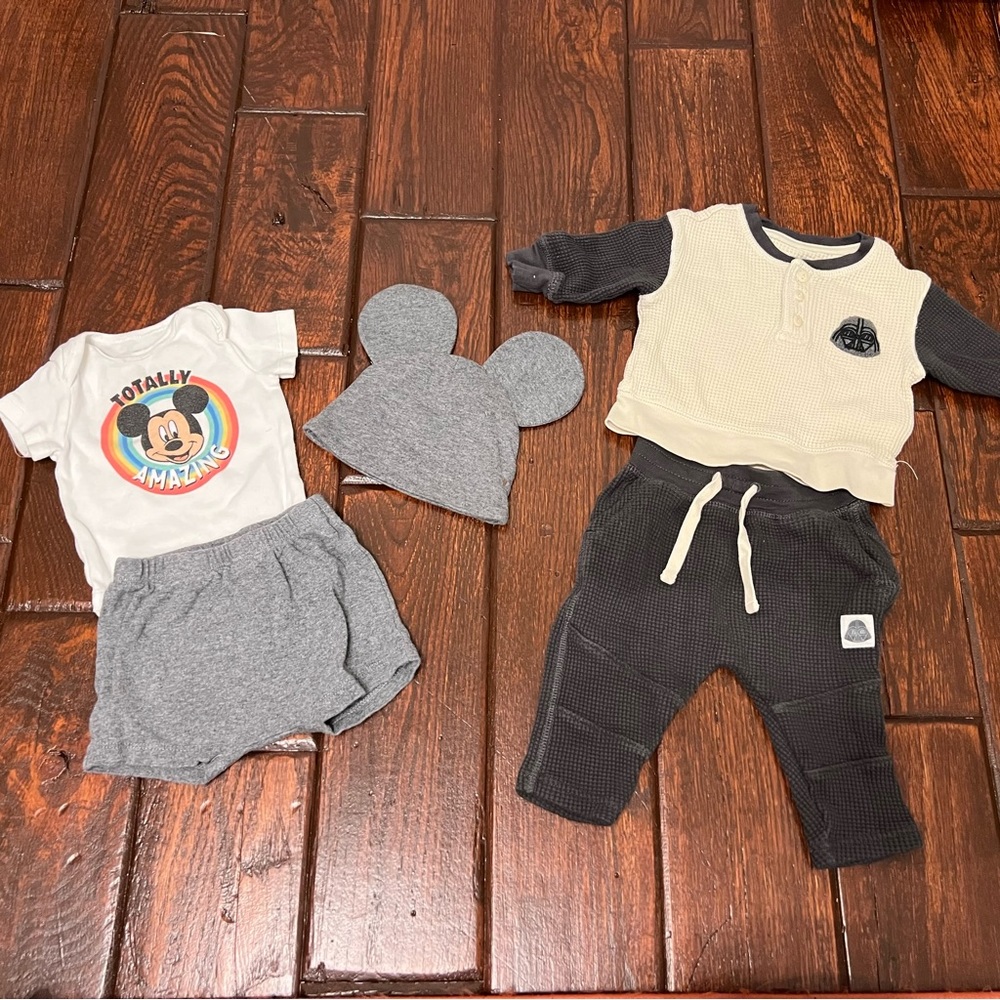 3-6 Month Disney Gap Outfits Mickey Mouse & Star Wars